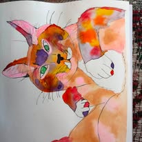 Colour Cat &mdash; Watercolour on paper