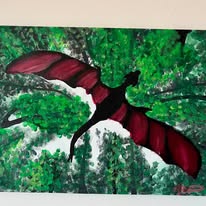 Dragon Over the Forest &mdash; Acrylic on canvas