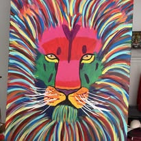 Rainbow Lion &mdash; Acrylic on canvas